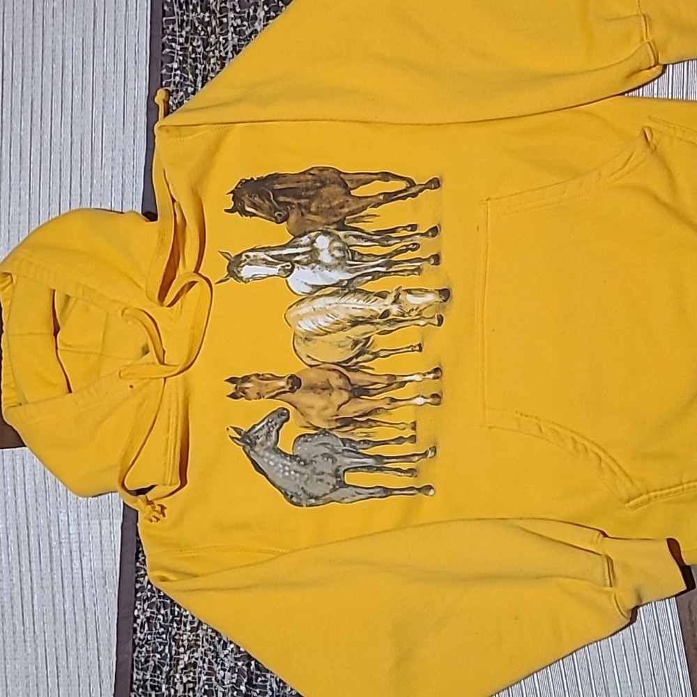 Sweatshirt hooded with horses